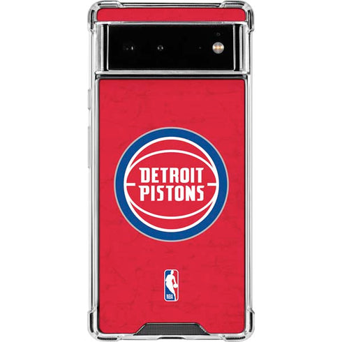 NBA Detroit Pistons Distressed Google Pixel 6 Clear Case